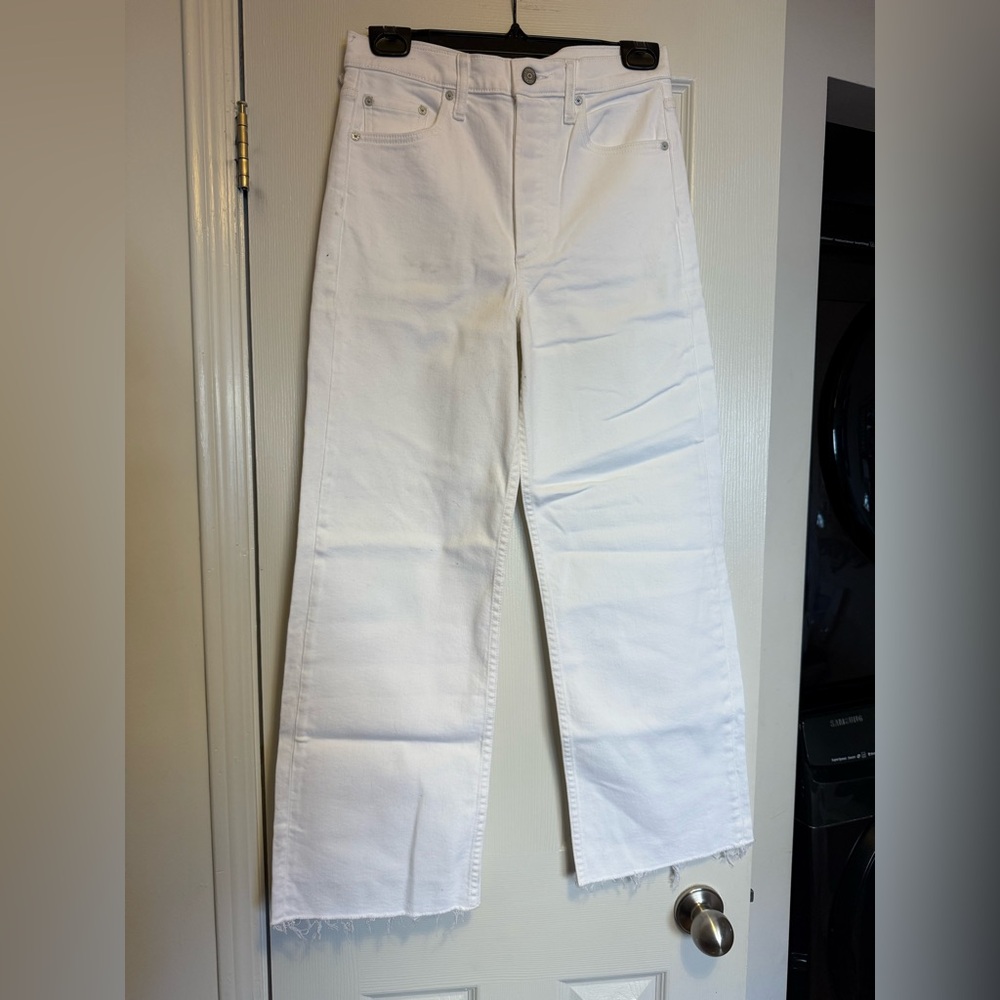 Boyish White stretch Mikey’s - cropped Wide Leg Jeans